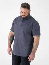 Load image into Gallery viewer, Melrose101903 - D555 Navy Icon AO Print Short Sleeve Button Down Collar Shirt