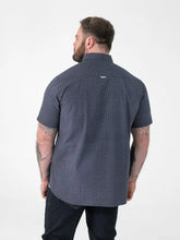 Load image into Gallery viewer, Melrose101903 - D555 Navy Icon AO Print Short Sleeve Button Down Collar Shirt