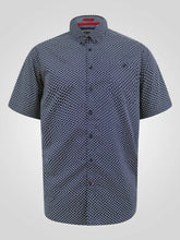 Load image into Gallery viewer, Melrose101903 - D555 Navy Icon AO Print Short Sleeve Button Down Collar Shirt
