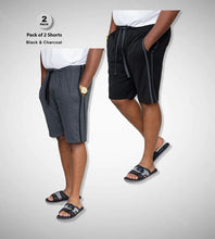Load image into Gallery viewer, RYAN-D555Two Pack Elasticated Waist Jersey Short With Side Stripes