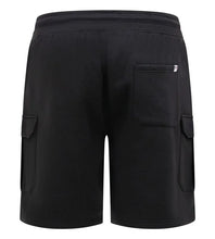 Load image into Gallery viewer, WIGAN 2-D555 Black Elasticated Waist Fleece Cargo Shorts With Bear Embroidery - 211707