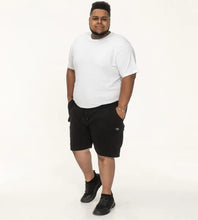 Load image into Gallery viewer, WIGAN 2-D555 Black Elasticated Waist Fleece Cargo Shorts With Bear Embroidery - 211707