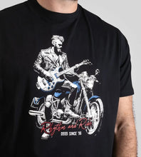 Load image into Gallery viewer, DERBY-D555 Rhythm And Rides Motorbike Printed Crew Neck T-shirt 601808