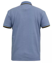 Load image into Gallery viewer, D555 TALBOT-Blue Pique Polo Shirt With Jacquard Collar Cuffs And Pocket Opening - 611310