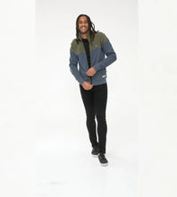 Load image into Gallery viewer, D555 DENHAM - 621601 - Zip Through Pique Fleece Sweatshirt With Chest Embroidery