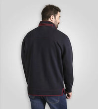 Load image into Gallery viewer, LEICESTER 1-D555 Navy Quarter Neck Fleece Sweatshirt With Chest Embroidery 621802