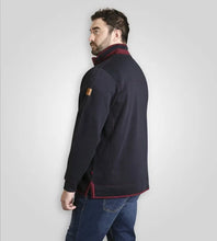 Load image into Gallery viewer, LEICESTER 1-D555 Navy Quarter Neck Fleece Sweatshirt With Chest Embroidery 621802
