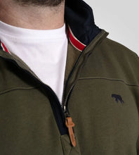 Load image into Gallery viewer, LEICESTER 2-D555 Khaki Quarter Neck Fleece Sweatshirt With Chest Embroidery 621803