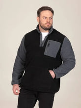 Load image into Gallery viewer, DALY-D555 1/4 Zip Neck Bonded Fleece Sweatshirt With Kangaroo & Chest Pockets