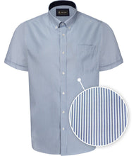 Load image into Gallery viewer, KAM Short Sleeve stripe shirt-Blue/white