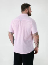Load image into Gallery viewer, CLARKE 101901-D555 Pink Linen Mix S/S Shirt With Button Down Collar &amp; Pocket
