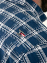 Load image into Gallery viewer, MORRIS-D555 French Navy Check Button Down Collar S/S Shirt With Pocket
