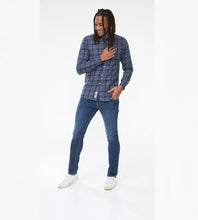 Load image into Gallery viewer, D555 Sonny - 111604 -Navy Check Shirt with chest Patch pocket
