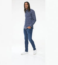 Load image into Gallery viewer, D555 Sonny - 111604 -Navy Check Shirt with chest Patch pocket
