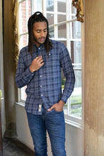 Load image into Gallery viewer, D555 Sonny - 111604 -Navy Check Shirt with chest Patch pocket
