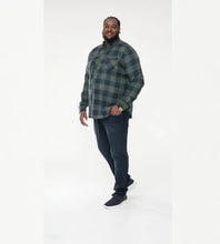 Load image into Gallery viewer, D555 Garfield -111609  - Navy-Green Check with two pockets
