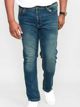 Load image into Gallery viewer, AMBROSE-KS-D555 Tapered Fit Stretch Jeans in Dark Blue Stonewash
