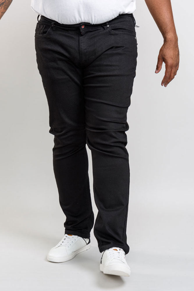 CLAUDE-KS-D555 Tapered Fit Stretch Jeans In Black