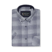 Load image into Gallery viewer, KAM 6382 SS Textured check shirt MINT
