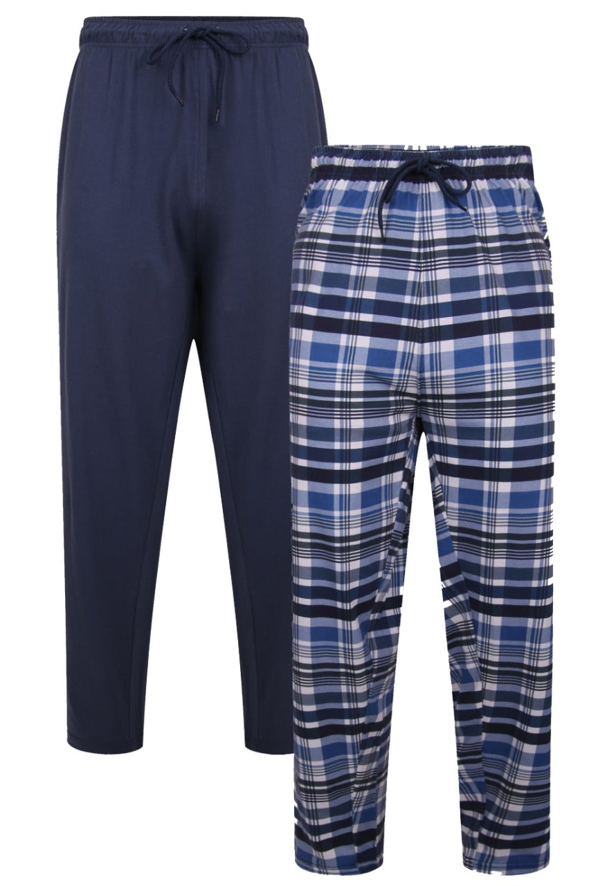 Twin Pack Check/Plain Long Pants - KBS872