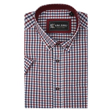 Load image into Gallery viewer, KAM 6287 Classic SS gingham shirt Wine
