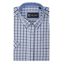 Load image into Gallery viewer, KAM 6287 Classic SS gingham shirt Blue
