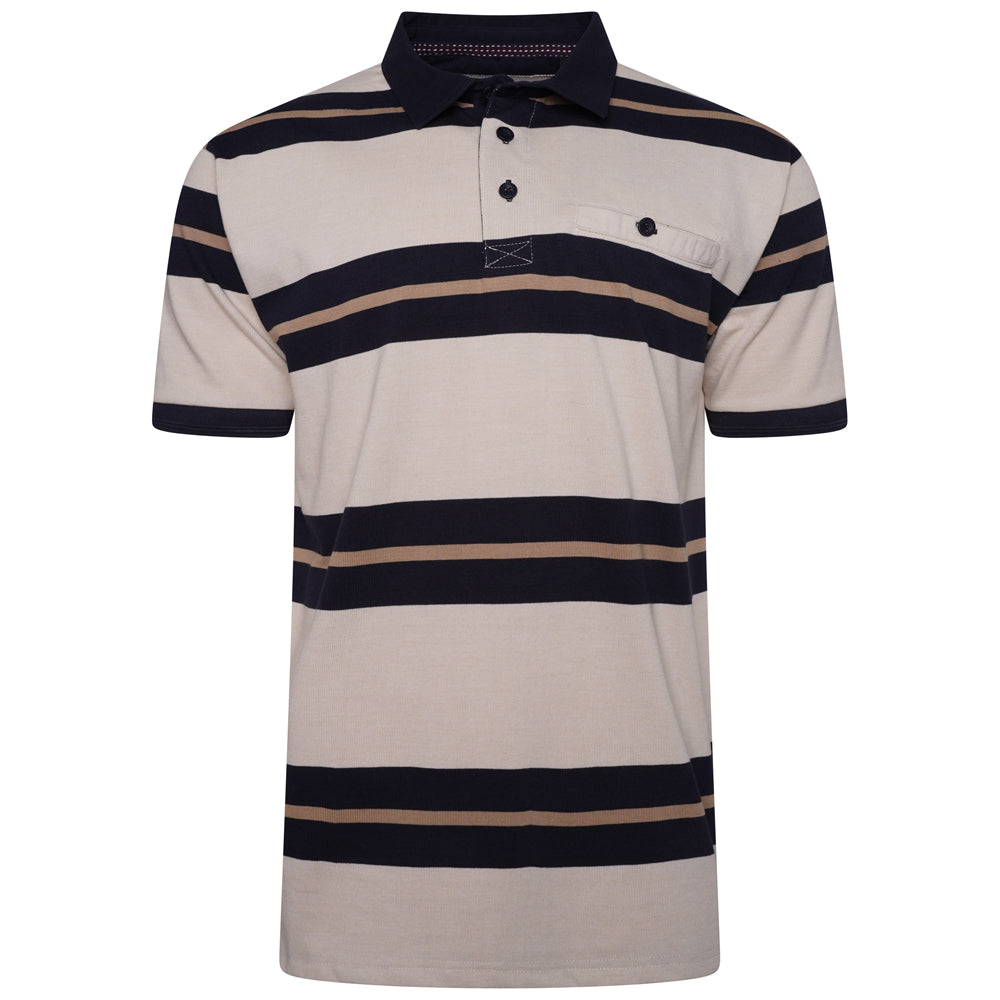 Navy Striped Rugby Polo - KBS 5522
